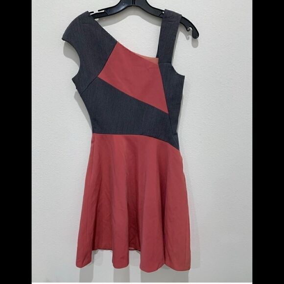 Black Halo pink and grey skater Dress - Picture 1 of 5